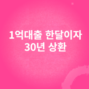 1억대출 한달이자