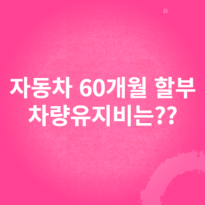 자동차 60개월 할부